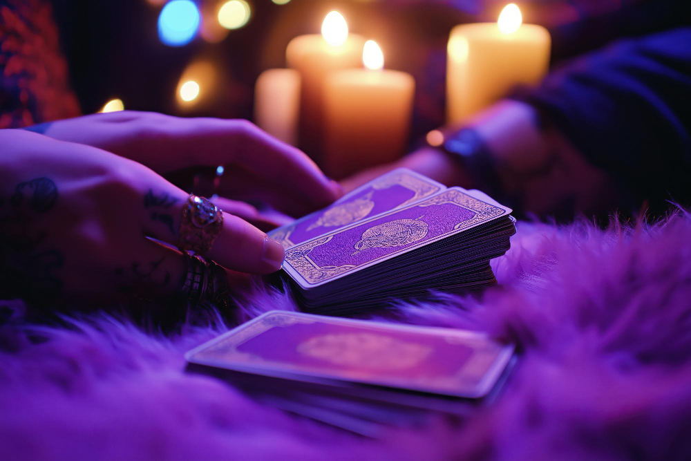 Cărți de tarot așezate în cerc